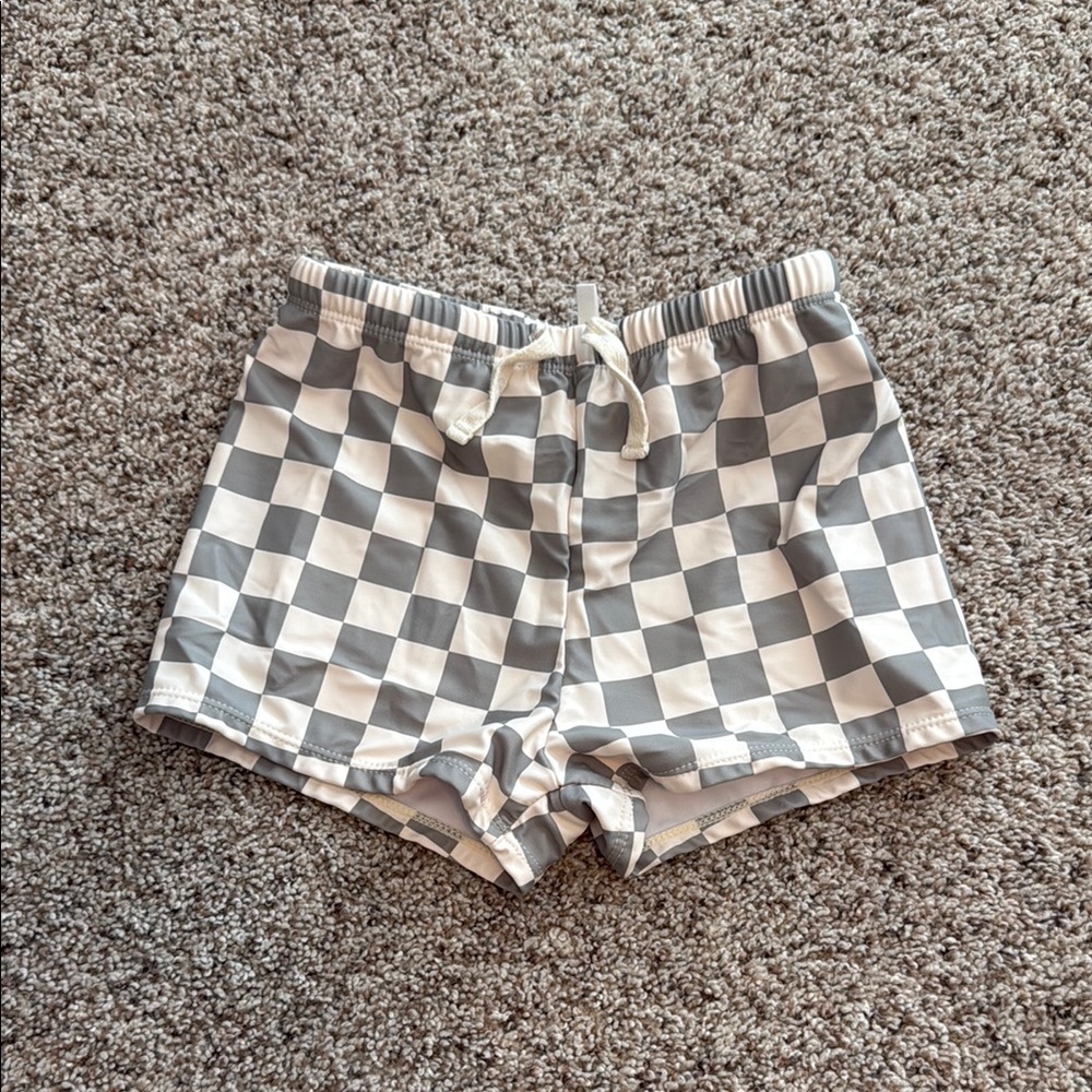 Checkered Gray Girls Shorts